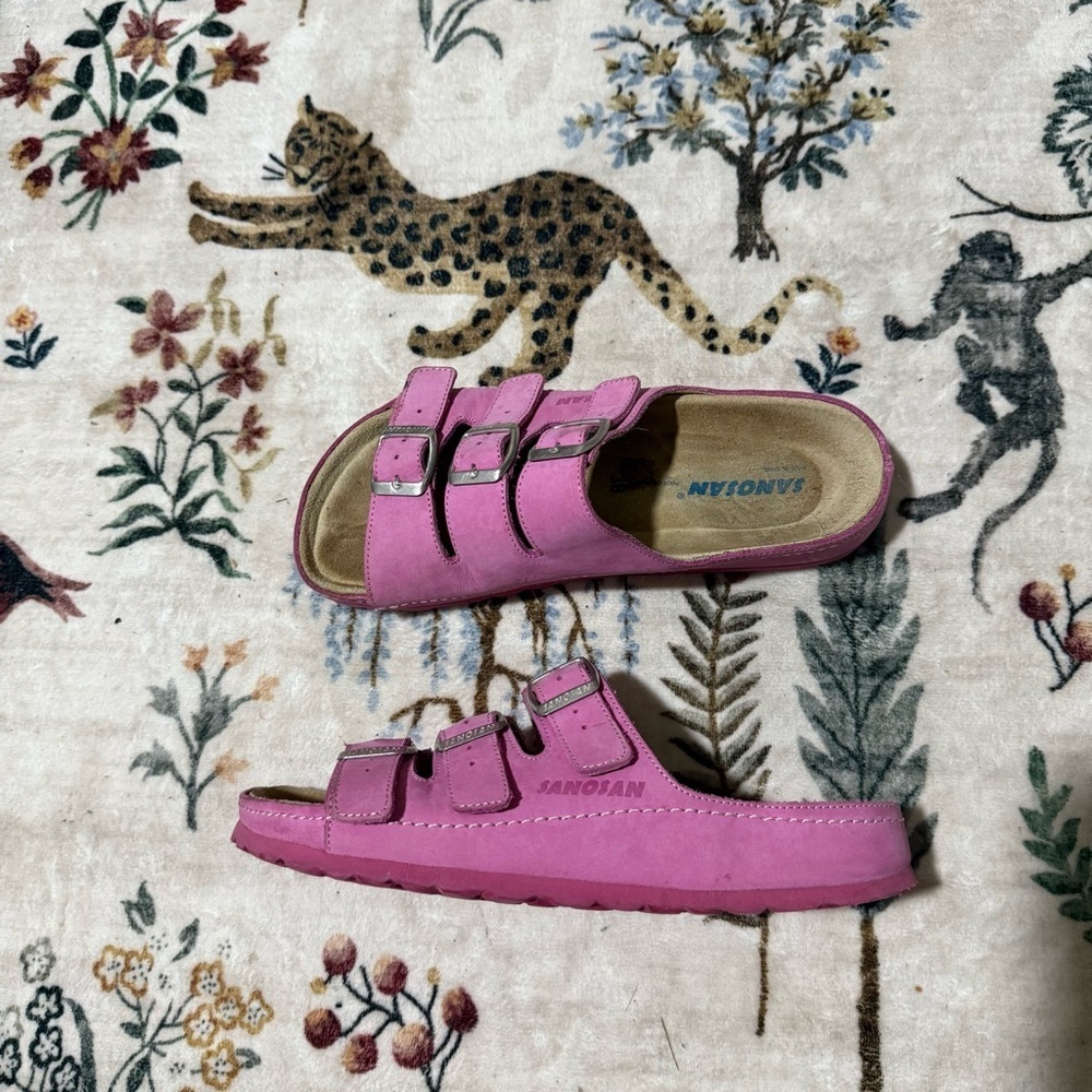 Sanosan Women's Lincoln Nubuck Leather Comfort Plus Sandals Sz. 38 7-7.5